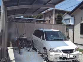 のカーポート レイナポートグラン　積雪〜20cm対応+水平式物干し 2本入り 施工例