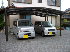 のカーポート カーブポートシグマIII ワイド 積雪〜30cm対応 施工例