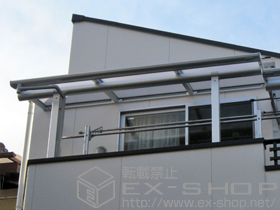 のバルコニー・ベランダ屋根 ヴェクターテラス F型 屋根タイプ 単体 積雪〜20cm対応+吊り下げ式物干し　標準2本入 施工例