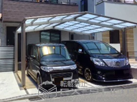 LIXIL リクシル(トステム)のカーポート レークポートシグマIII M合掌 積雪〜20cm対応 施工例