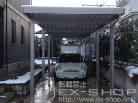 のカーポート テリオスポートIII 3000 縦連棟 8本柱 積雪〜100cm対応 施工例