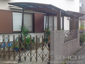 のカーポート プレシオスポート 積雪〜20cm対応+着脱式補助柱 2本入り 施工例