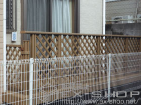 のウッドデッキ リコステージII+デッキフェンス+開き戸 施工例