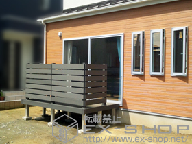 のウッドデッキ リウッドデッキ200+リウッドデッキフェンス3型 施工例