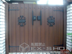 の門扉 スタンダード門扉4A型 両開き　門柱使用 施工例