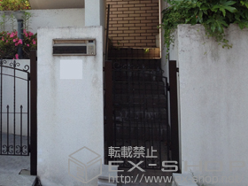 の門扉 トラディシオン門扉2型 片開き 門柱仕様 施工例