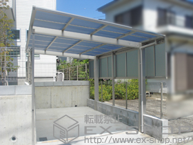 のカーポート エフルージュグラン　積雪〜20cm対応+変形敷地対応セット+サイドパネル 施工例