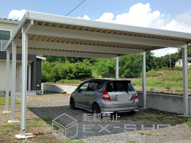 のカーポート テリオスポートIII 3000 2台用 角柱6本柱仕様 積雪〜100cm対応 施工例