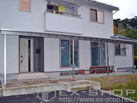 のテラス屋根 ナーラテラス 3000 テラスタイプ 三連棟 積雪〜100cm対応+パワーアルファ 吊下げ物干し ロング ワイドタイプ 3本入 施工例