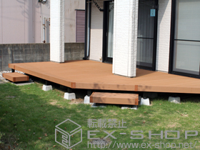 のウッドデッキ リウッドデッキ200異型+独立式リウッドステップ2型 施工例