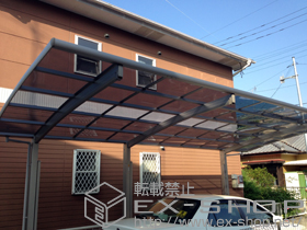 のカーポート レイナポートグラン 延長　積雪〜20cm対応+着脱式サポート柱×3本 施工例