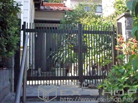 の門扉 ハイ千峰 両開き　柱使用 施工例