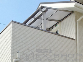 のバルコニー・ベランダ屋根 プレシオステラス R型 屋根タイプ 単体 積雪〜20cm対応+吊り下げ式物干し 標準 2本入 施工例