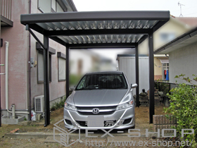 のカーポート ジーポートneo Ａタイプ 4本柱 積雪〜100cm対応＋吊り下げ式物干しセット 標準 2本入 施工例