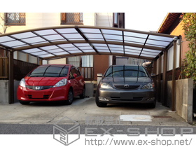 のカーポート カーブポートシグマIII ワイド 積雪〜20cm対応+サイドパネル 1段(外観右側のみ) 施工例