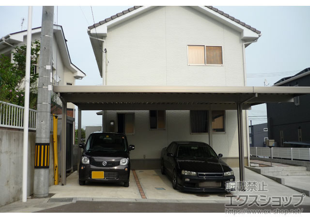 のカーポート テリオスポートIII 1500 2台用 間口延長 4本柱 積雪〜50cm対応 施工例