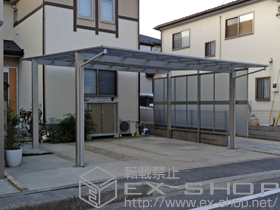 のカーポート エフルージュ ツイン 積雪〜20cm対応＋エフルージュツイン用 サイドパネル 57-21H 施工例