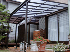 のテラス屋根 ライザーテラスII F型 テラスタイプ 単体 積雪〜20cm対応 施工例