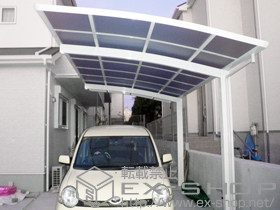 のカーポート レイナポートグラン　積雪〜20cm対応＋屋根ふき材補強部品＋着脱式サポート柱 標準・ハイルーフ兼用 2本入り 施工例