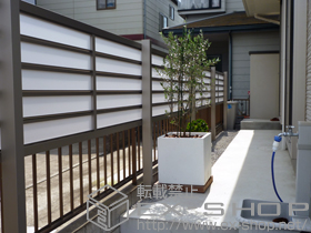 のフェンス・柵 ジオーナフェンス LP型 採光タイプ 多段柱施工 施工例