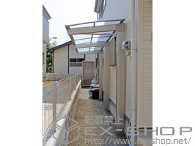 のテラス屋根 エックスルーフ 独立前下がり テラスタイプ 連棟 積雪〜20cm対応 施工例