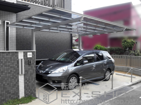 のカーポート アーキフィット 積雪〜20cm対応＋着脱式サポートT 3本入 標準柱用＋屋根材ホルダー 施工例