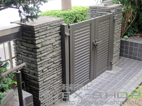 の門扉 シャレオR3型 両開き　柱使用 施工例