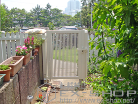 の門扉 シャレオR2型 片開き　柱使用 施工例