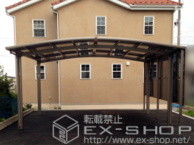 のカーポート カーブポートシグマIII ワイド 積雪〜20cm対応＋サイドパネル 2段 施工例