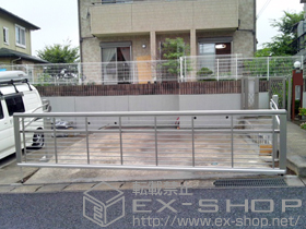 のカーゲート エクスラインアップゲート ワイド 1型 手動式 施工例
