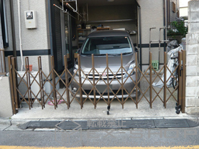 のカーゲート トリップゲート PB型 ノンレール 片開き 施工例