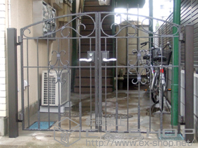 の門扉 コラゾン2型 両開き　柱使用 施工例