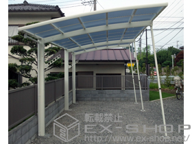 のカーポート レイナポートグラン 延長　積雪〜20cm対応＋着脱式サポート 標準・ハイルーフ兼用＋水平式物干し(カーポート柱用) 2本入り 施工例