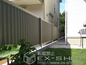 YKKAPのフェンス・柵・塀 エクスラインフェンス8型 自由柱 施工例