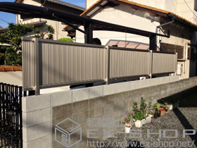 のフェンス・柵 エクスラインフェンス8型 自由柱施工 施工例