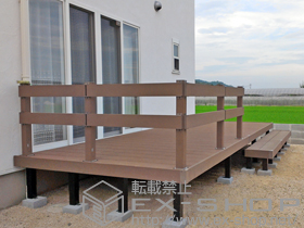 のウッドデッキ リウッドデッキ 200+リウッドデッキフェンス4型<横パネル> 施工例