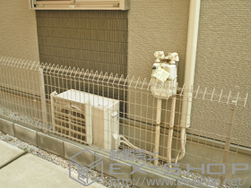 のフェンス・柵 メッシュフェンス G10-R 自由柱方式 施工例