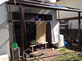 のテラス屋根 プレシオステラス R型 テラスタイプ 単体 積雪〜20cm対応＋吊り下げ物干し ロング 2本入 施工例