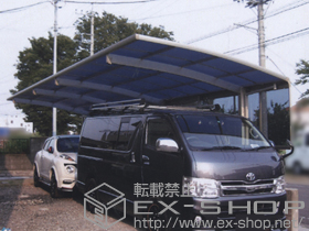 のカーポート プレシオスポート 縦連棟 積雪〜20cm対応+サイドパネル 1段 施工例