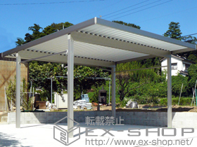 のカーポート ジーポートneo Ａタイプ 2台用 標準鼻隠し 4本柱 積雪〜100cm対応 施工例