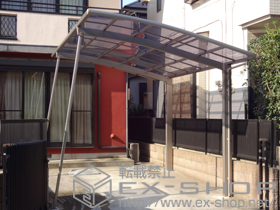 のカーポート カーブポートシグマIII 耐風圧強度仕様 積雪〜30cm対応＋着脱式サポート柱×2セット＋屋根材ホルダー50タイプ用×1セット＋母屋補強材50タイプ用×4セット 施工例