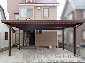 のカーポート ジーポートneo Ａタイプ 2台用 角柱4本 積雪〜100cm対応 施工例