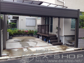 のガレージシャッター シャッターゲートD型 アルミフレーム ステンレスパイプ 施工例