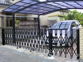 のカーゲート トリップゲート PC型 ノンレール 両開き親子 54DO(13S+41M) 施工例