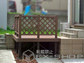 のウッドデッキ リウッドデッキ 200+リウッドデッキフェンス2型＜ラチス格子＞ 施工例