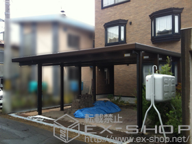 のカーポート ジーポートneo 積雪200cmタイプ 2台用 間口延長 8本柱積雪〜200cm 施工例