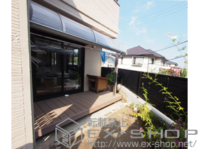 のテラス屋根 パワーアルファ RA型 テラスタイプ 単体 積雪〜30cm対応＋吊り下げ物干し 標準 2本入 施工例