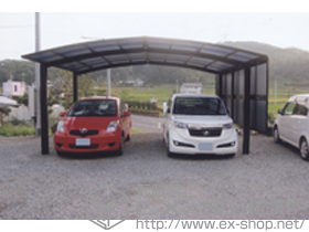 のカーポート プレシオスポート M合掌 積雪〜20cm対応＋プレシオスポートM合掌用 サイドパネル 施工例