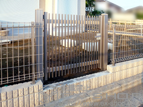 の門扉 ハイ千峰 片開き　柱使用 施工例