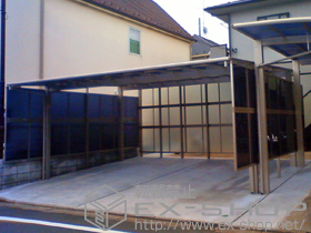 のカーポート エフルージュ ツイン 積雪〜20cm対応+【両側面】エフルージュツイン用 サイドパネル 施工例